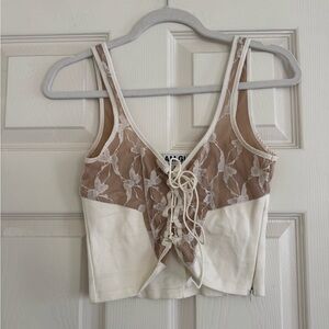 I.AM.GIA butterfly lace tank top